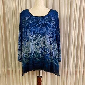 Calvin Klein Blue Floral Tunic Top